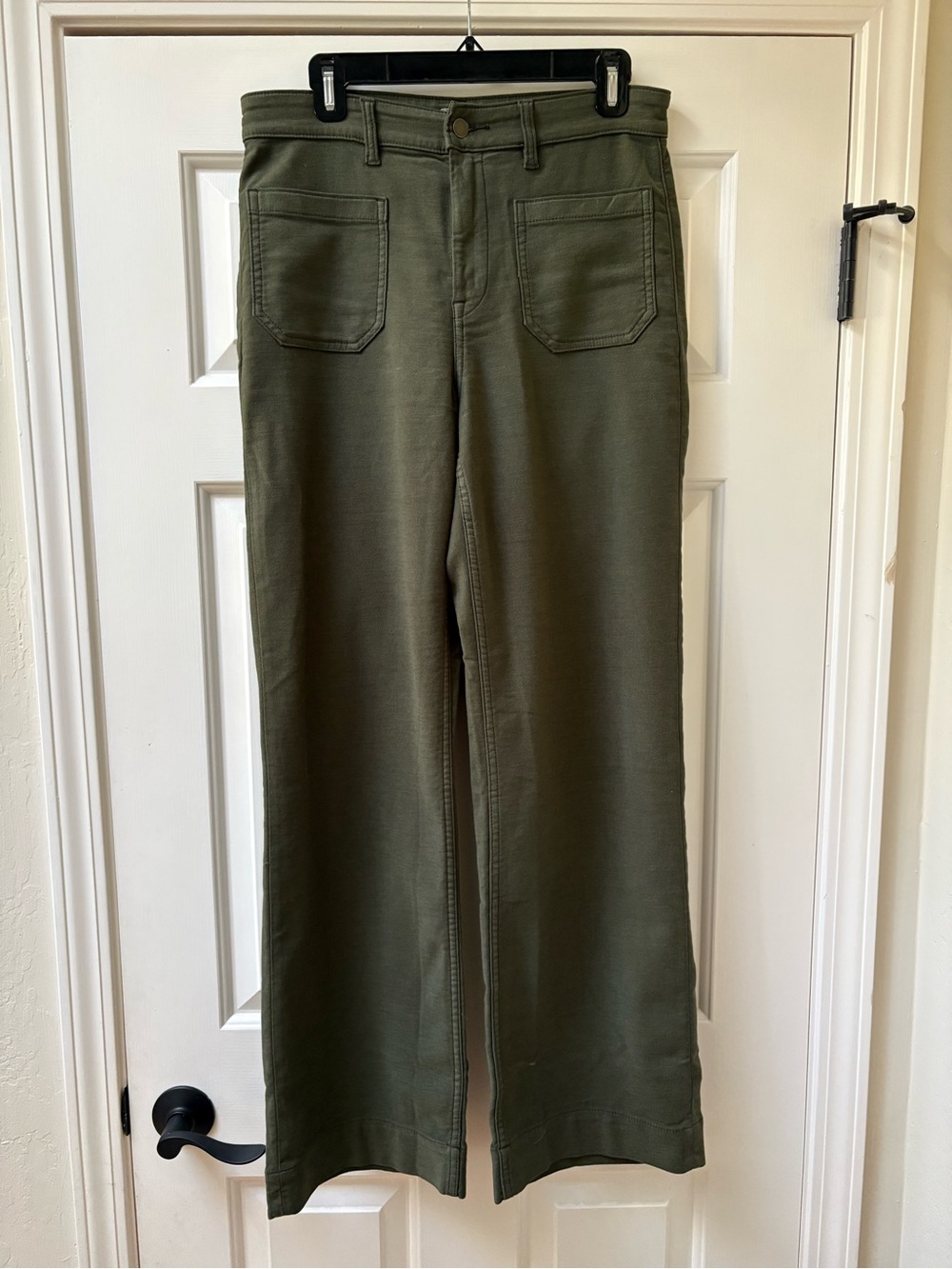 Faherty Olive Green Wide-Leg Women's Chinos